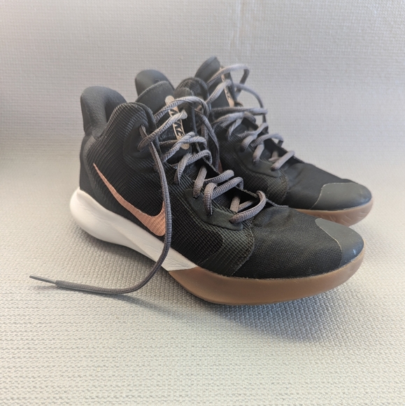 #32 - NIKE Precision III Black Metallic Copper Basketball Shoe - Picture 6 of 12